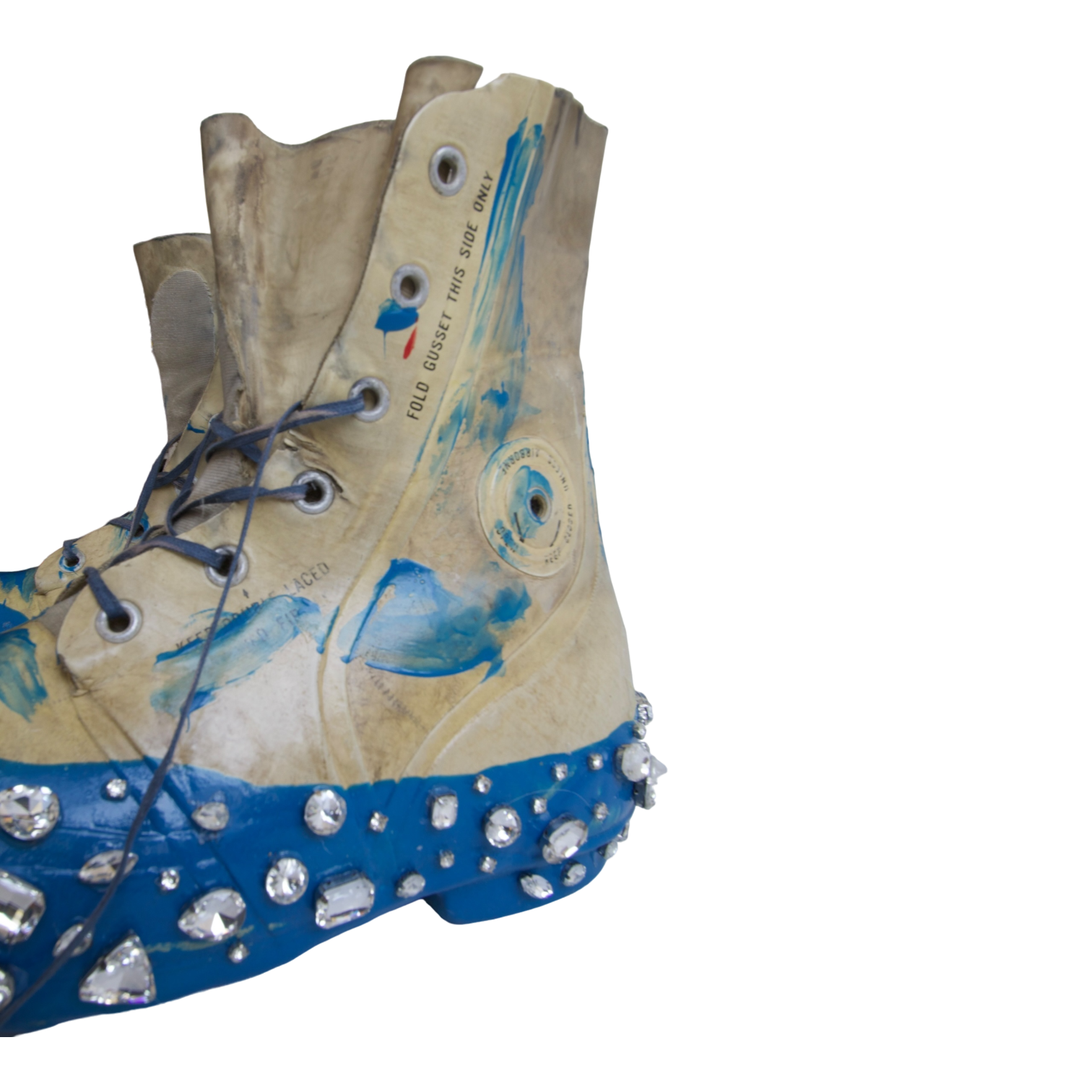 Studded Mickey Boots (White/Blue)