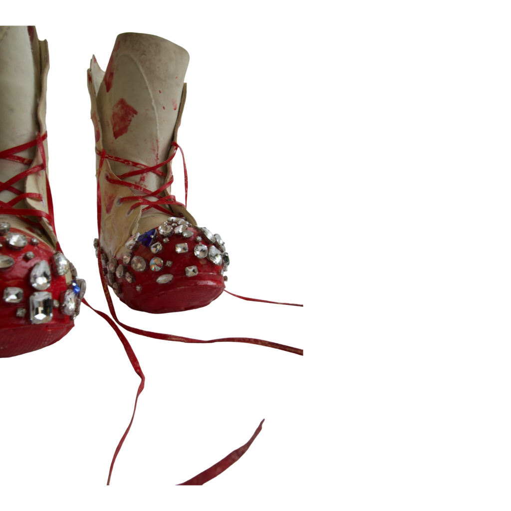 Studded Mickey Boots (White/Red)