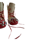 Studded Mickey Boots (White/Red)