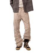 Shonuff Mohair Flannel in gray, black and tan plaid – styled on model from the back