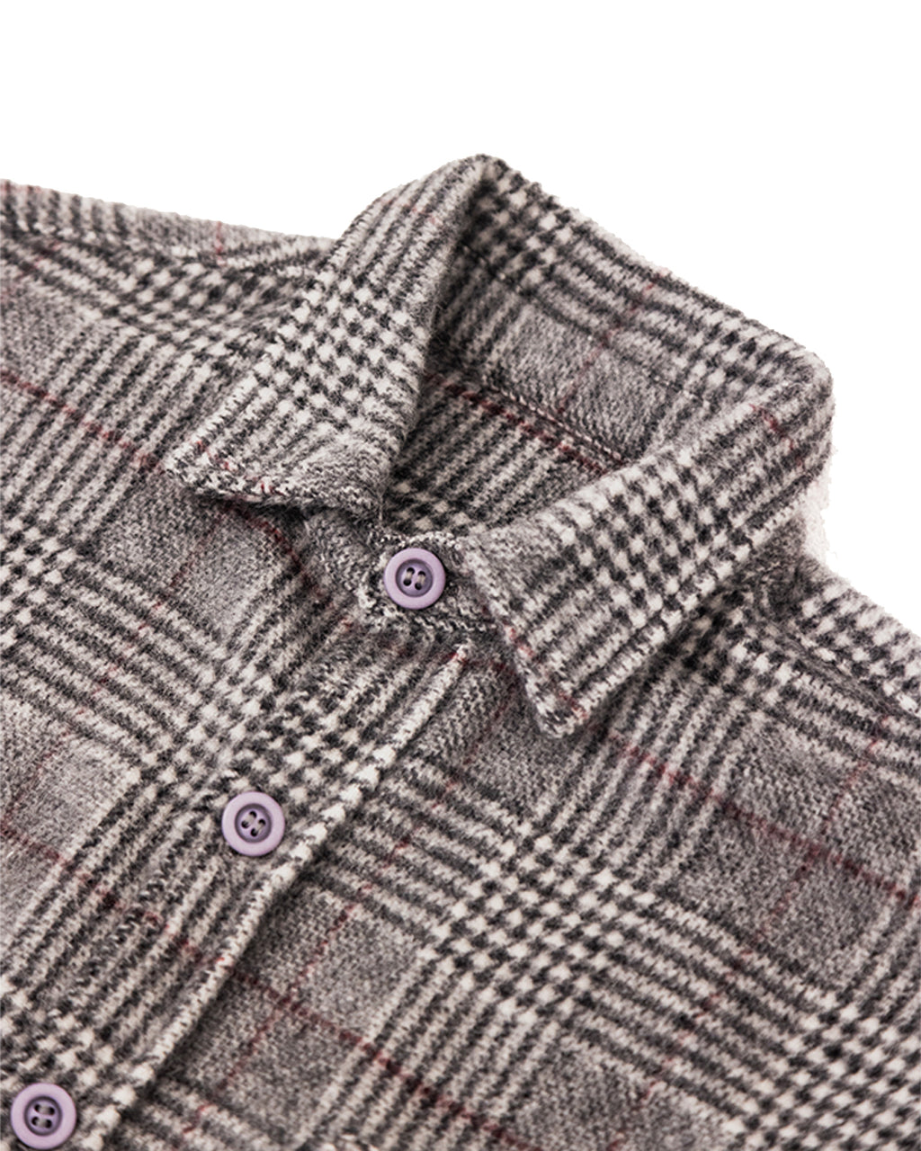 Shonuff Mohair Flannel in gray, black and tan plaid – back product view