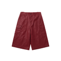 Brick Cargo Shorts in oxblood waxed canvas – front product view
