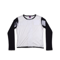 Translucent Cross white and black long-sleeve top – front product view