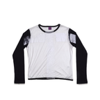 Translucent Cross white and black long-sleeve top – front product view