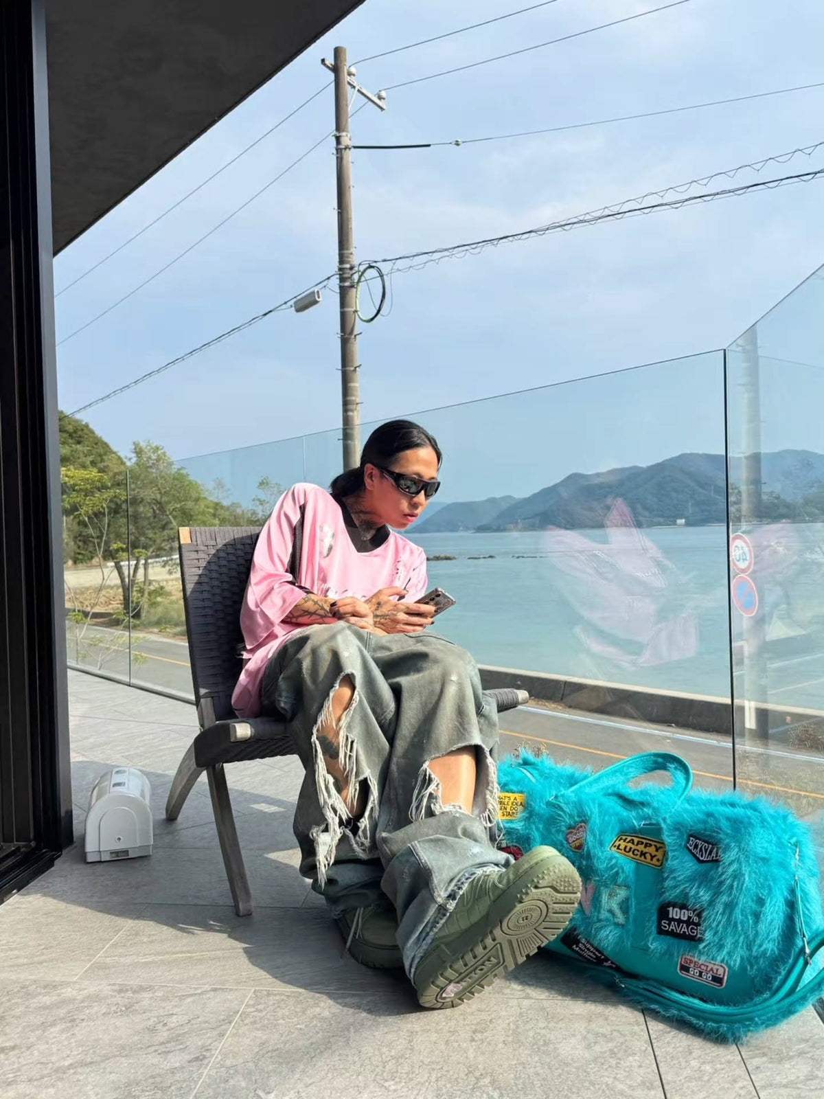 @kou_taro styling Big Leagues Duffle Fur Bag