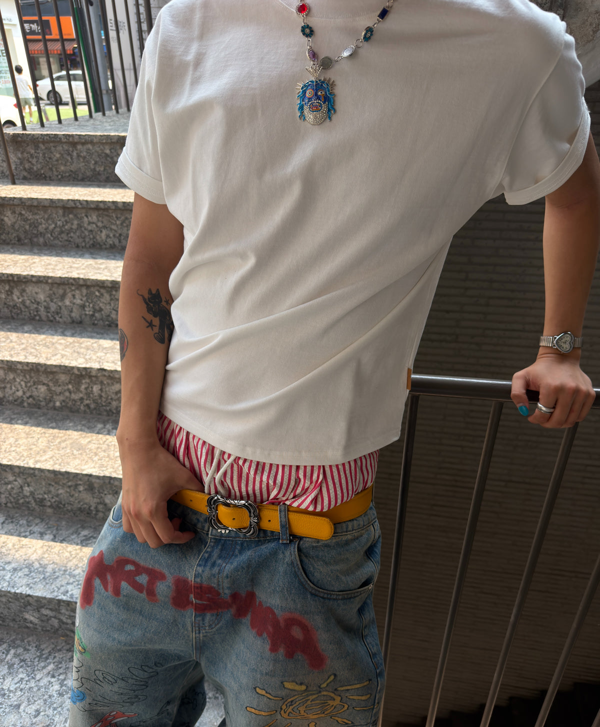 @sann33.3 wearing Guava Berry Chain