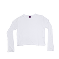 Translucent white long-sleeve top – front product view