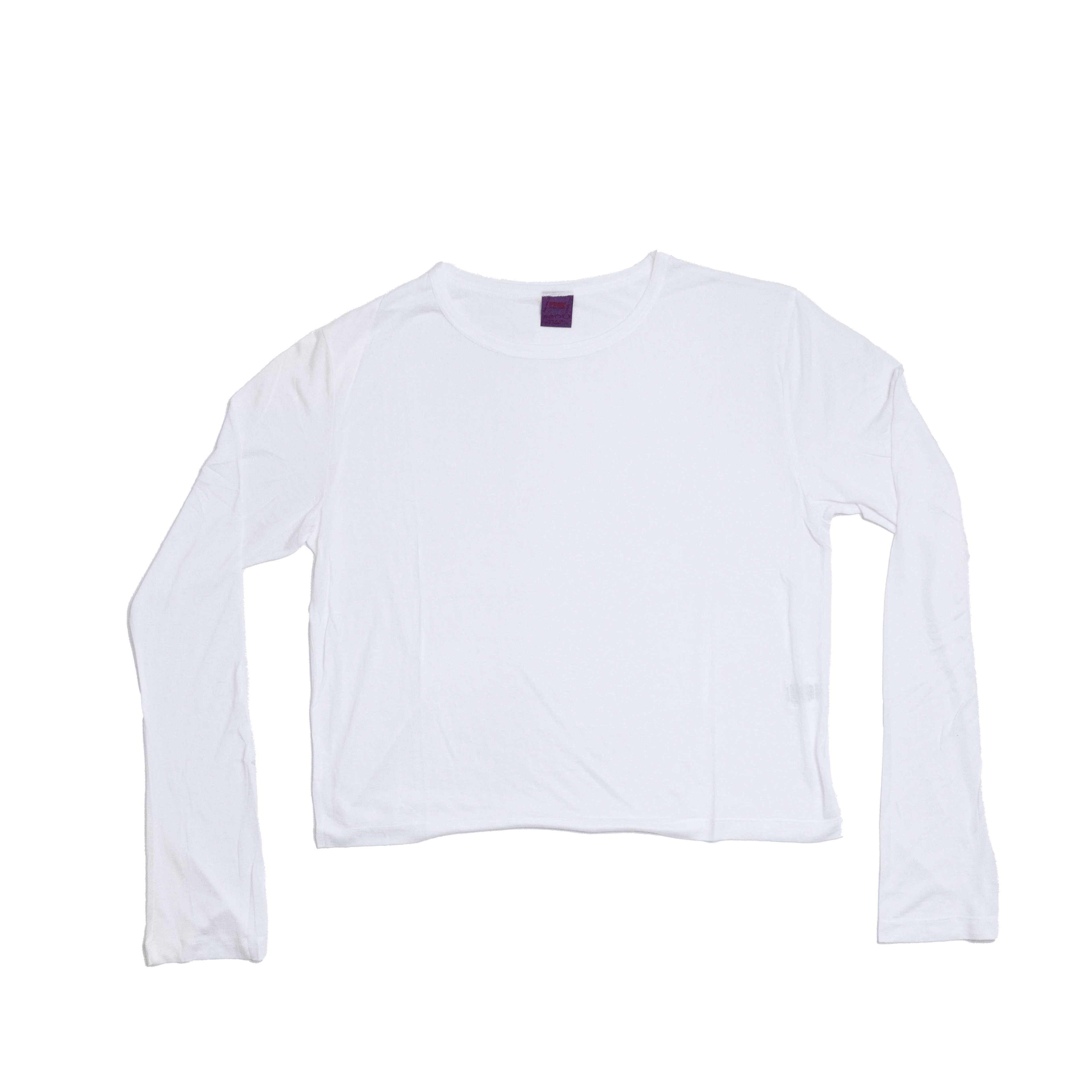 Translucent white long-sleeve top – front product view