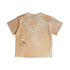 Dstry Us cream distressed T-shirt – back view with seam distressing