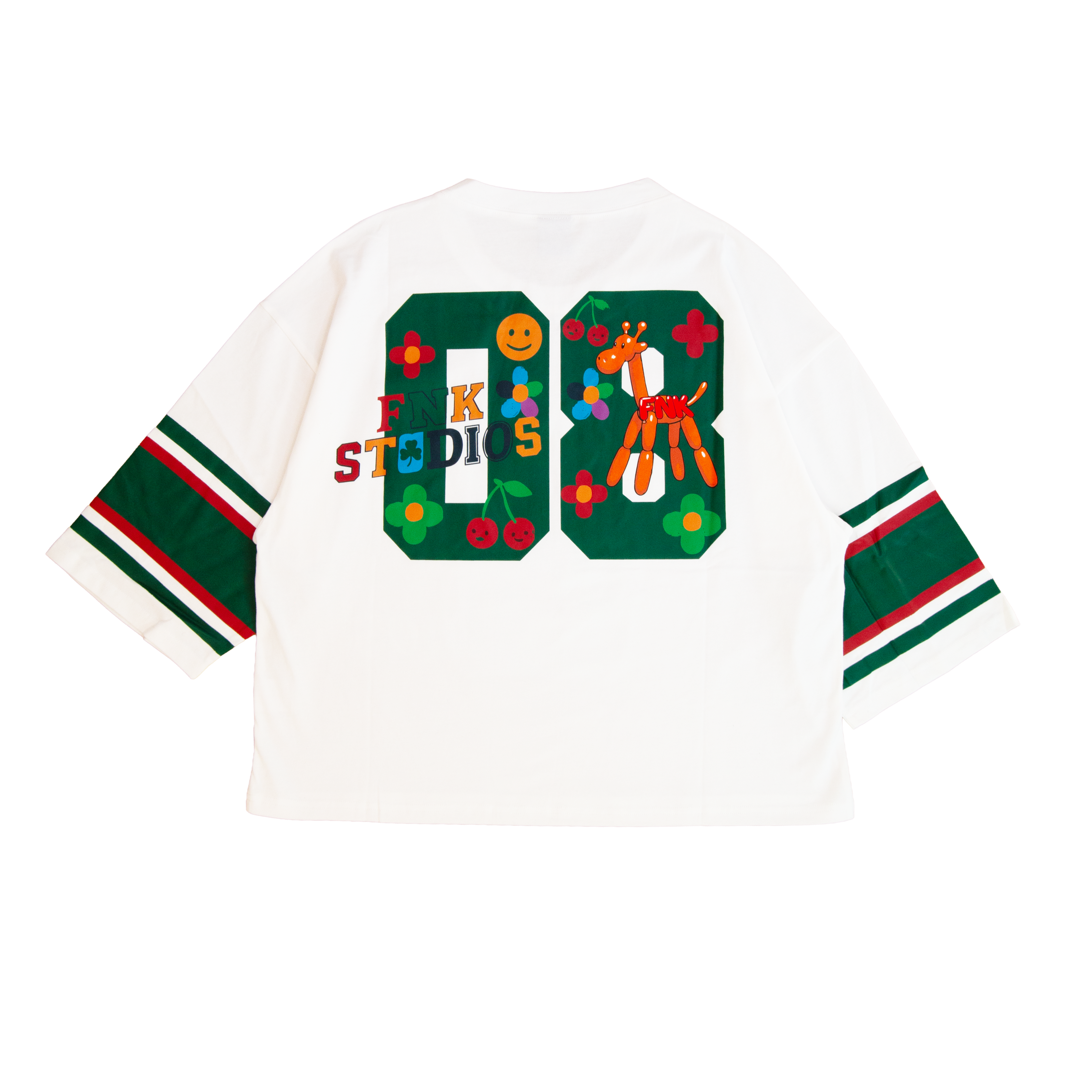 Mamba Jersey white T-shirt – back view with oversized FNK 8 graphic