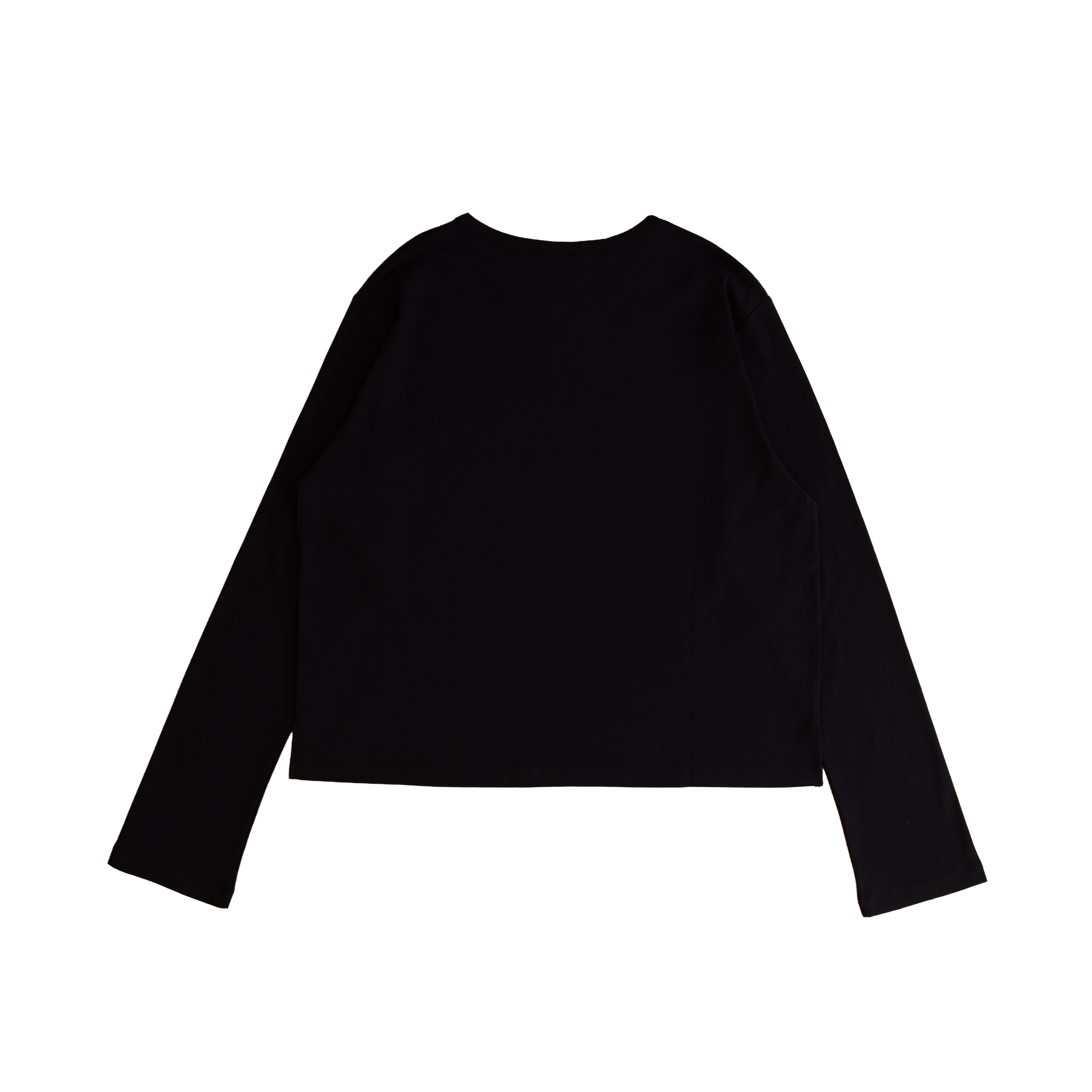 Moss black long-sleeve T-shirt – plain back view