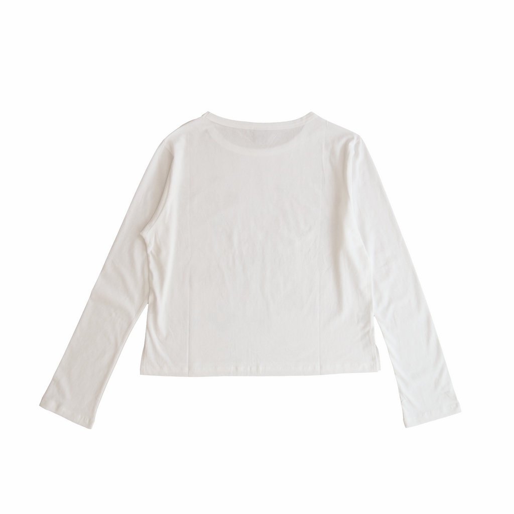 Sahara white long-sleeve T-shirt – plain back view