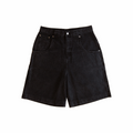 Big Denim Jhorts in black selvedge denim – front view