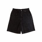 Big Denim Jhorts in black selvedge denim – front view