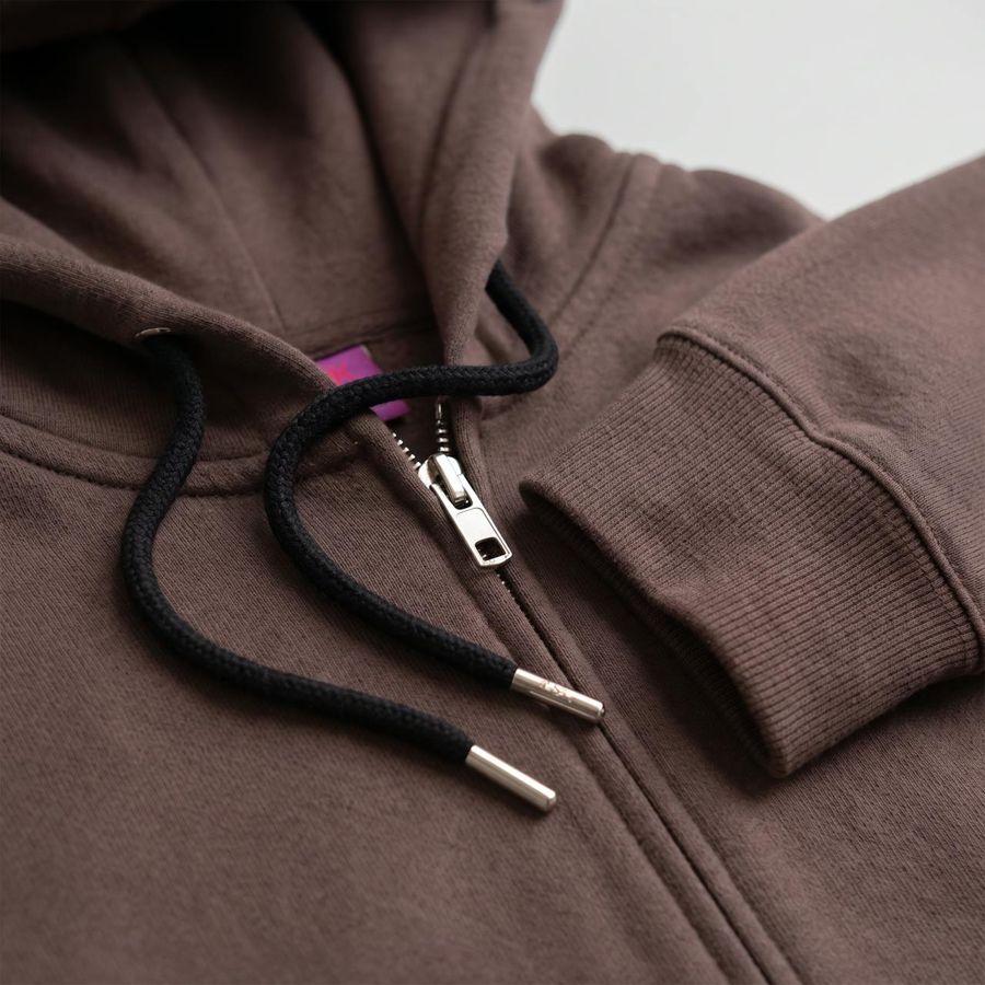 Outkast Zip Up Hoodie – Close-up: collar, cuff, hem