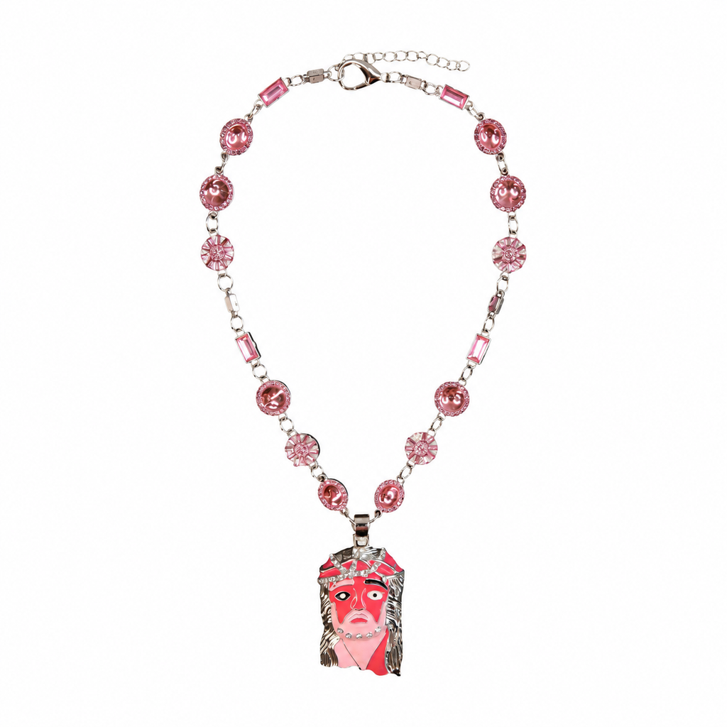 Pink Lemonade Mona Lisa Jesus Chain – standardized full product view