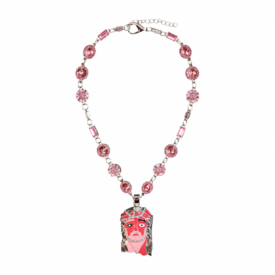 Pink Lemonade Mona Lisa Jesus Chain – standardized full product view