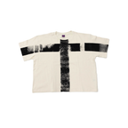 S3C-RL cream Cross Tee – full view with distressed black cross graphic