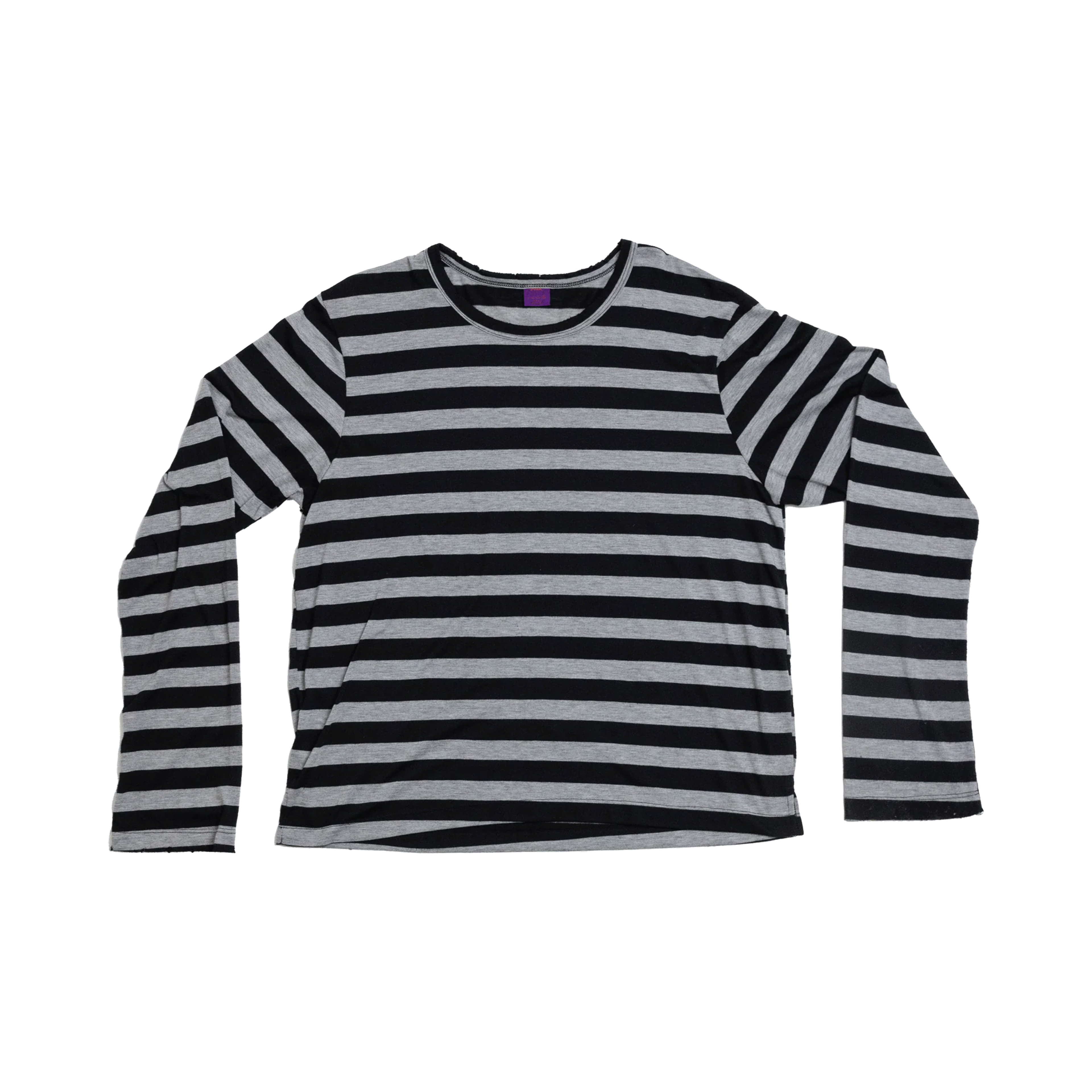 DS3 black and gray striped long-sleeve tee – front product view