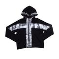 Club Dio black zip-up warm-up top – full product view
